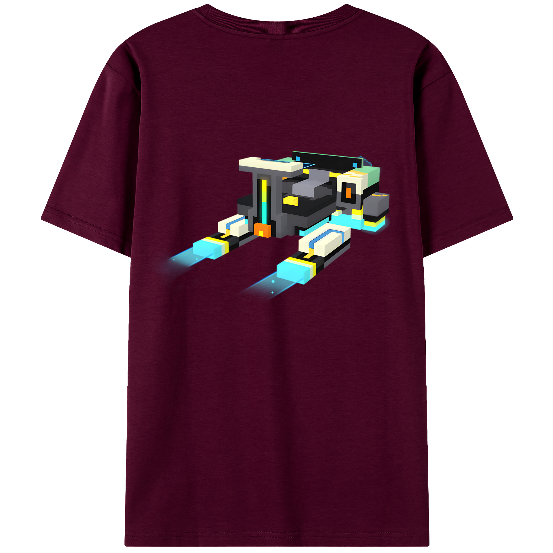 （画像用） マインクラフト ブロックの世界 Minecraft MC Block world レディース半袖Tシャツ(バックプリント)